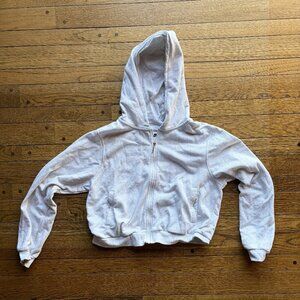 White Gray Nike Zip up hoodie S